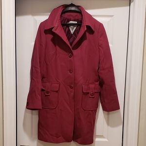 Marvin Richards Raspberry Wool Bld 3/4 Length Coat